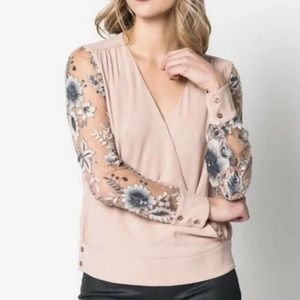 NWOT Anthropologie DREW embellished sleeve blouse